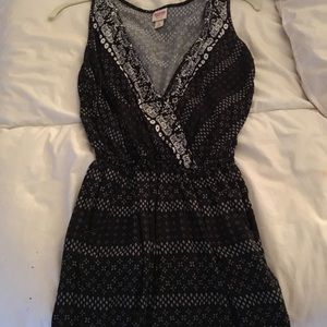 Black and white paisley patterned romper